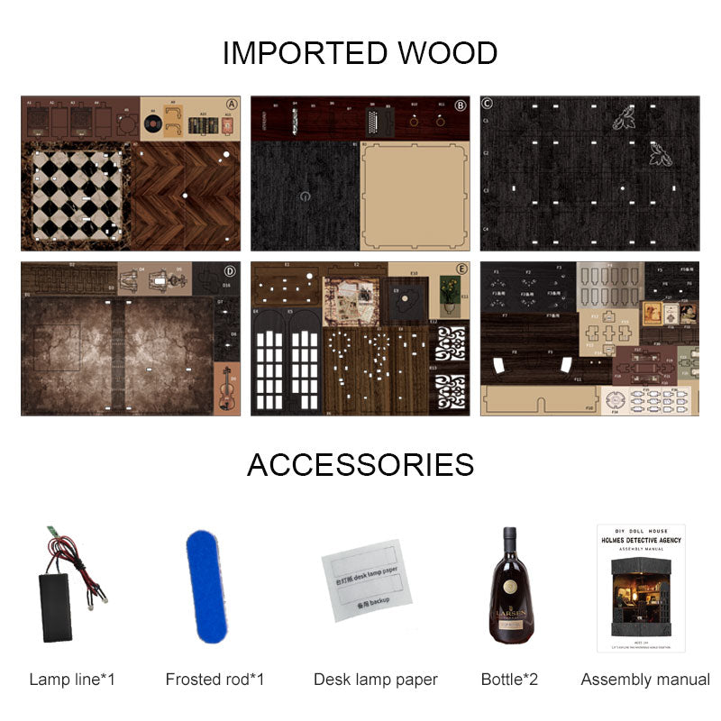 Detective Agency - DIY Dollhouse Kit Mysterious Office