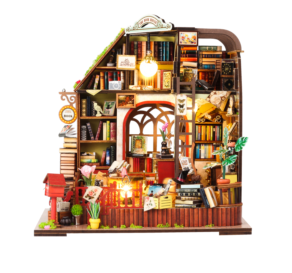 The Book House - DIY Miniature Dollhouse Kit Musical Box