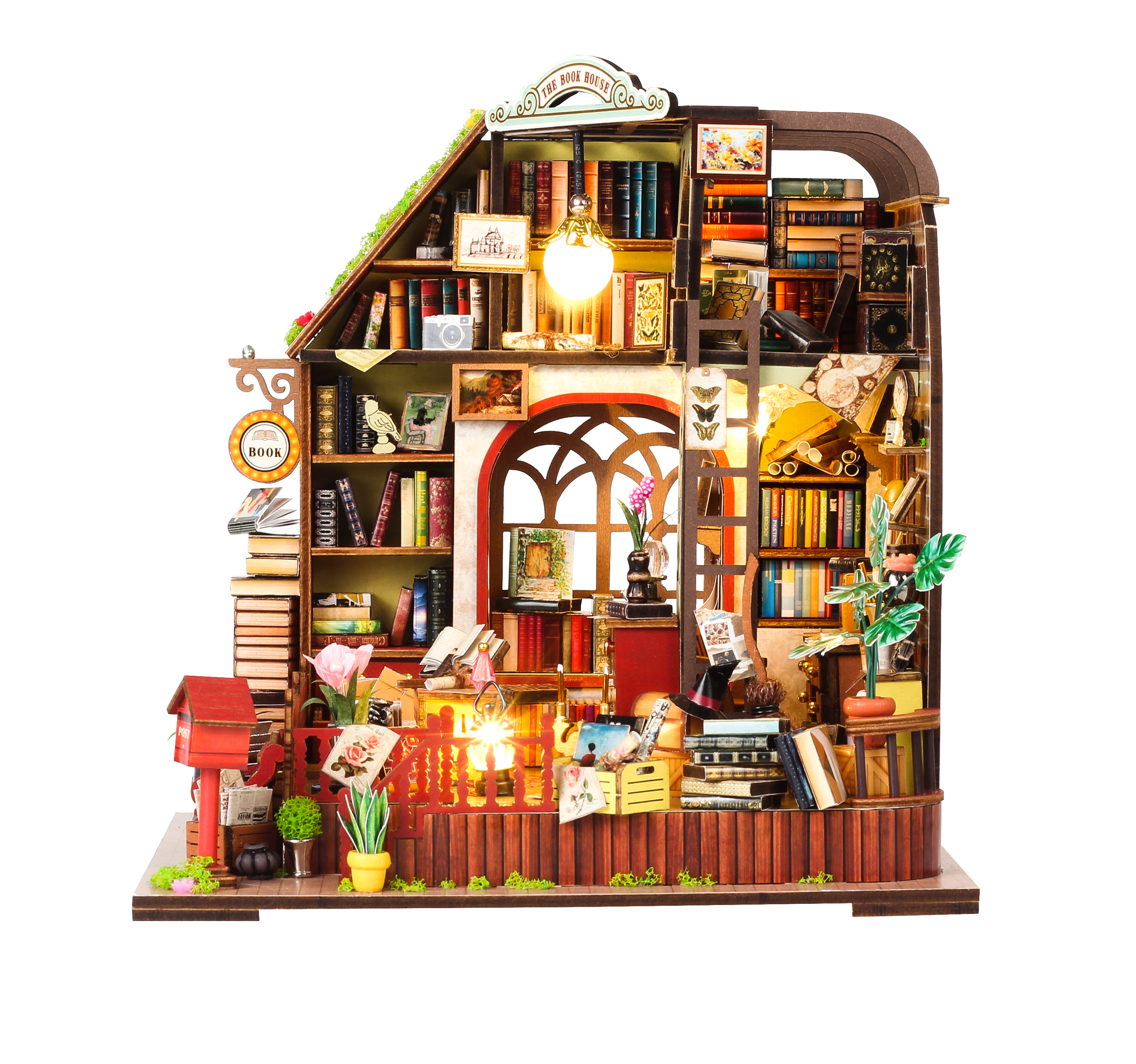 The Book House - DIY Miniature Dollhouse Kit Musical Box