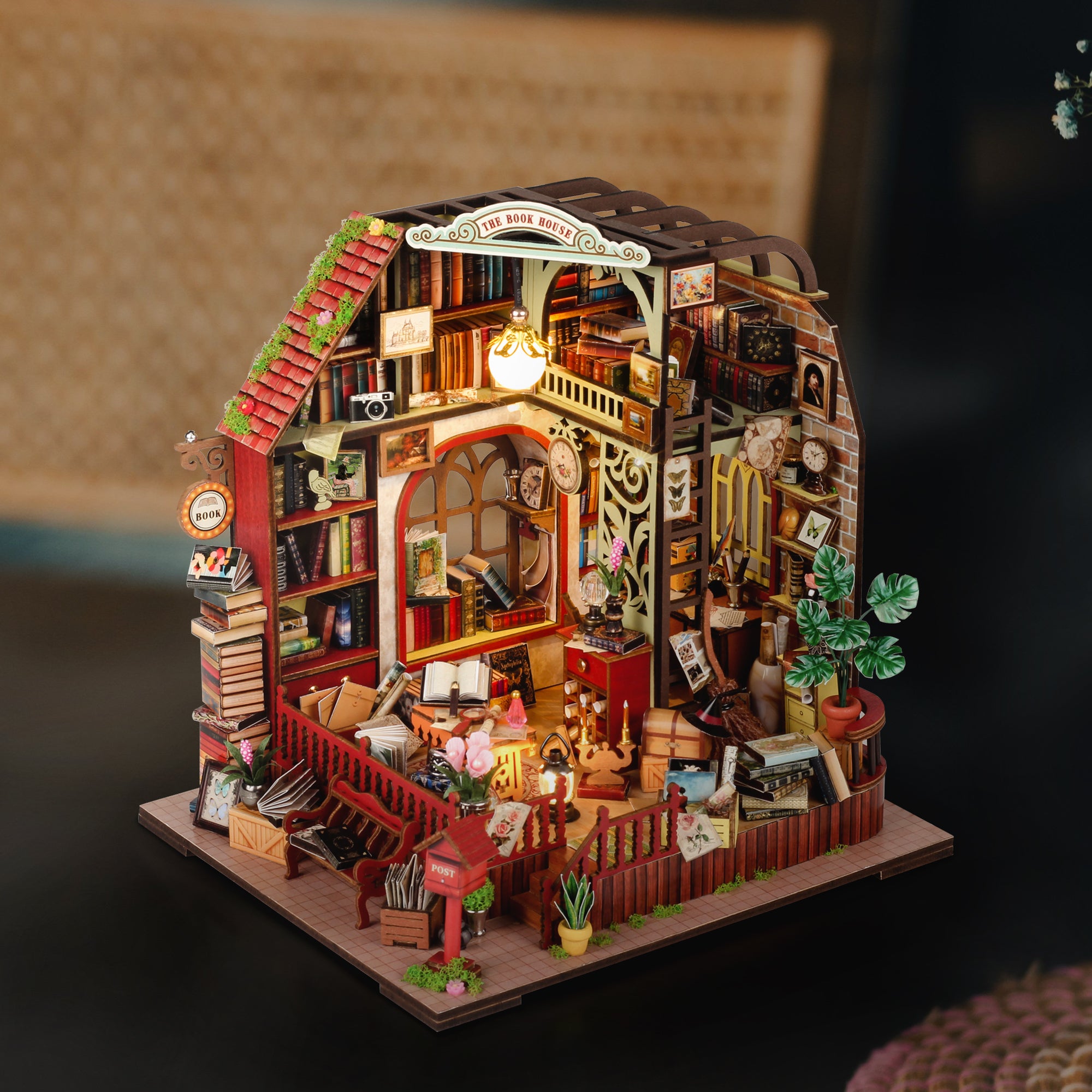 The Book House - DIY Miniature Dollhouse Kit Musical Box
