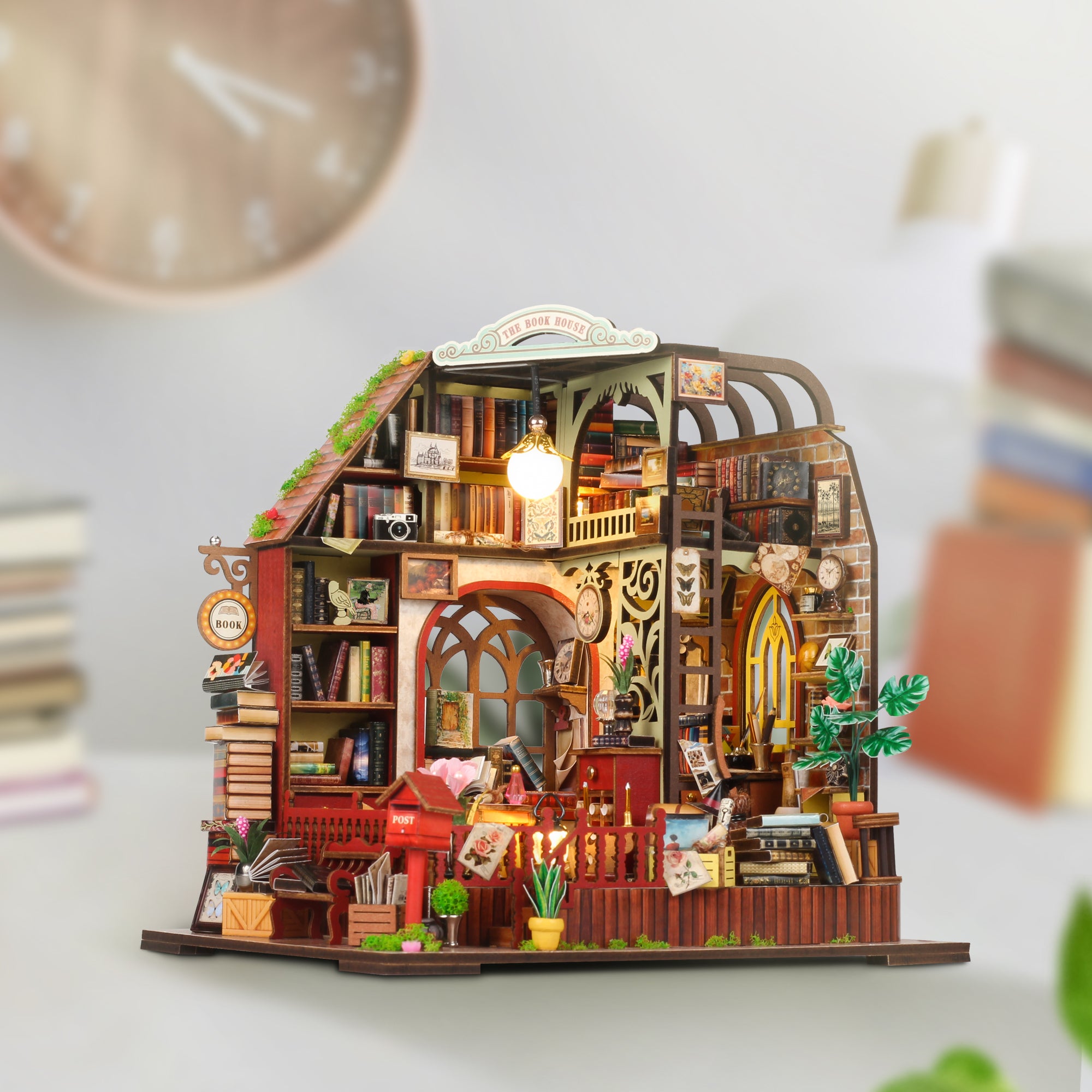 The Book House - DIY Miniature Dollhouse Kit Musical Box