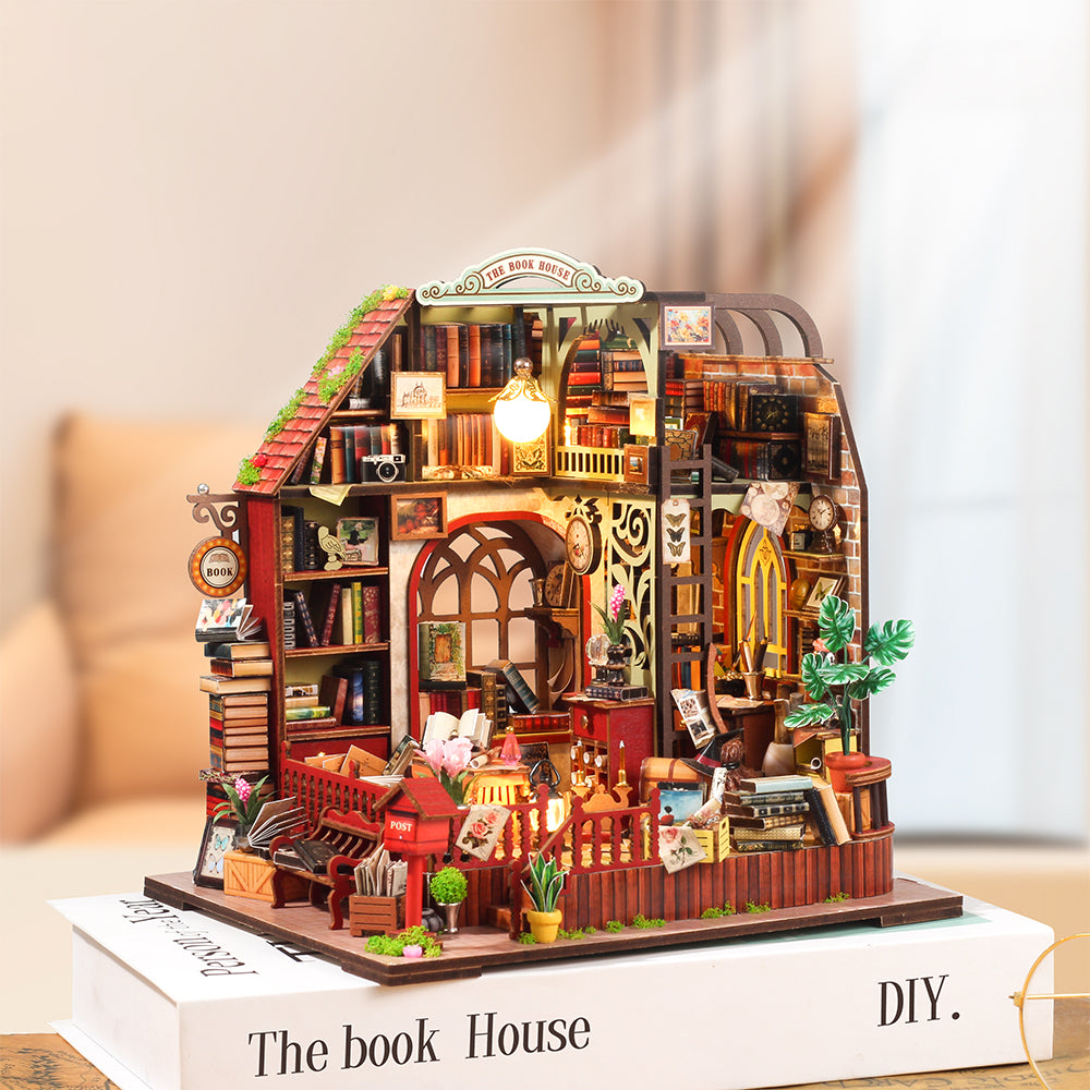 The Book House - DIY Miniature Dollhouse Kit Musical Box