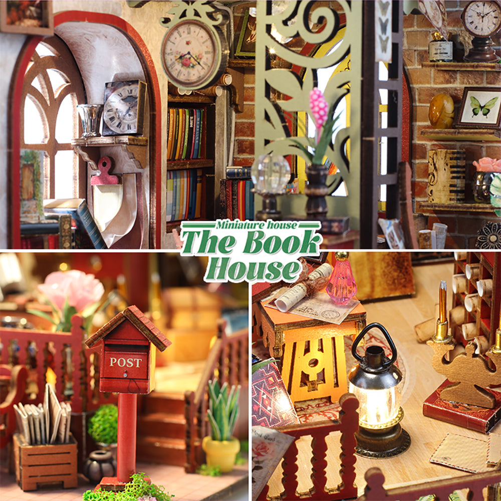 The Book House - DIY Miniature Dollhouse Kit Musical Box