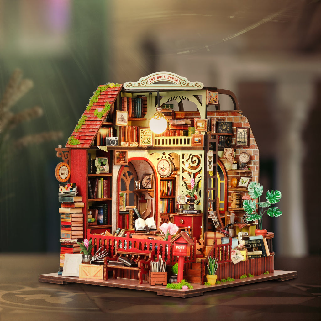 The Book House - DIY Miniature Dollhouse Kit Musical Box