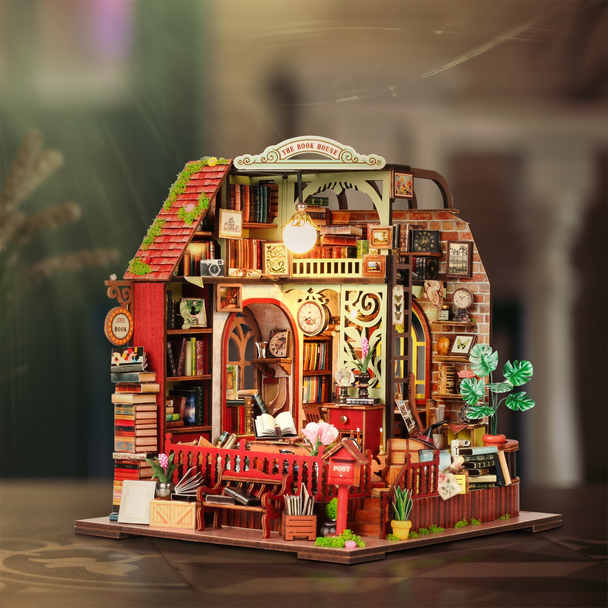 The Book House - DIY Miniature Dollhouse Kit Musical Box