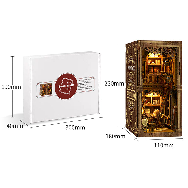 Antique Book Collection Room - DIY Book Nook Kit 3D Miniature Library