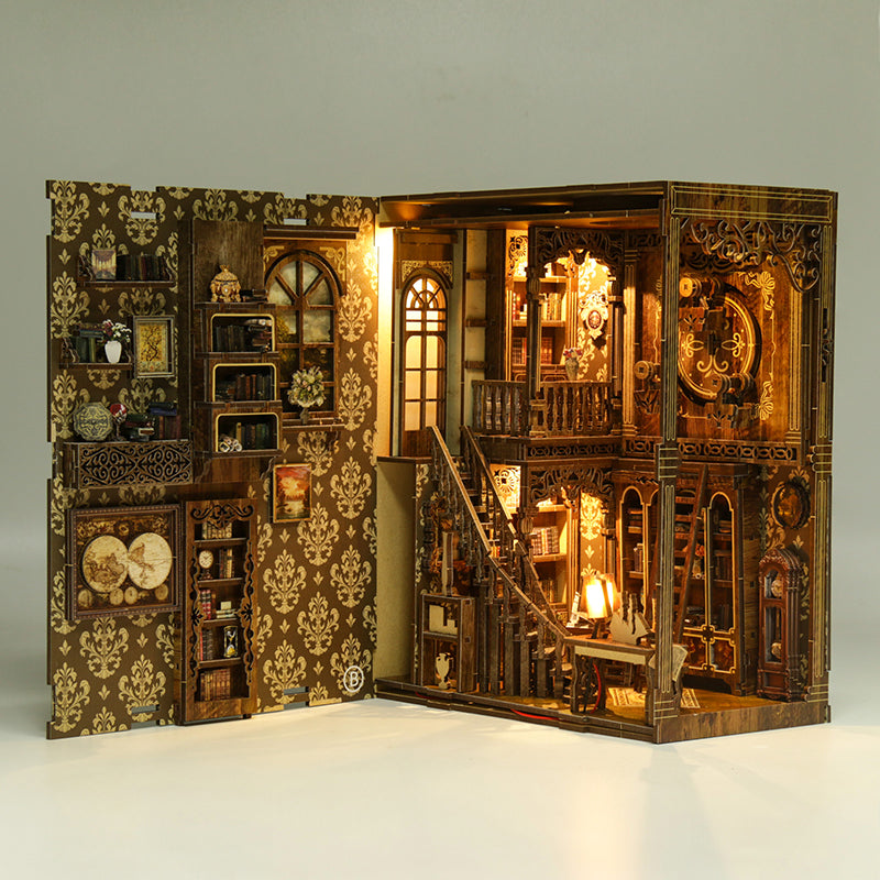 Antique Book Collection Room - DIY Book Nook Kit 3D Miniature Library