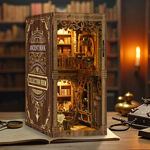 Antique Book Collection Room - DIY Book Nook Kit 3D Miniature Library