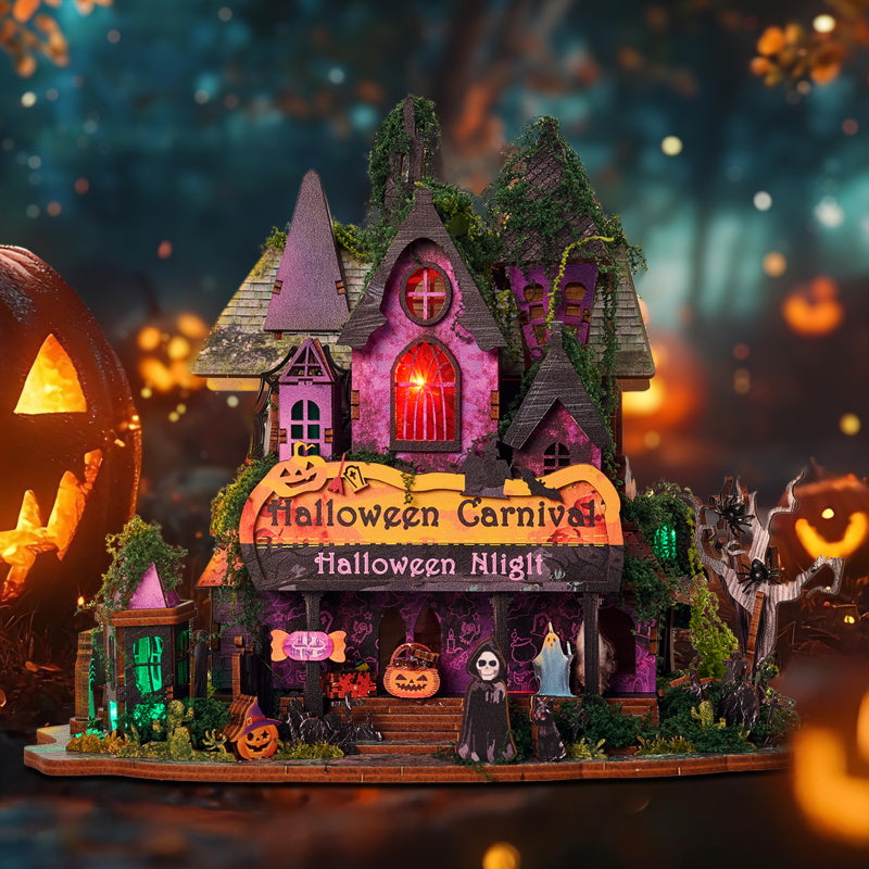 Halloween Carnival - DIY Miniature Dollhouse Kit Magical Halloween Party Night