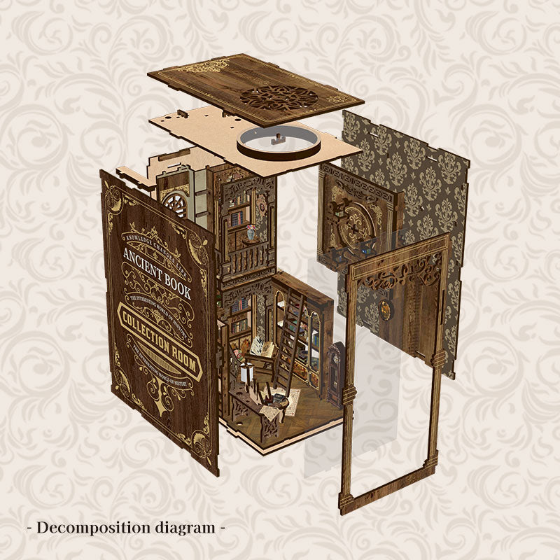 Antique Book Collection Room - DIY Book Nook Kit 3D Miniature Library