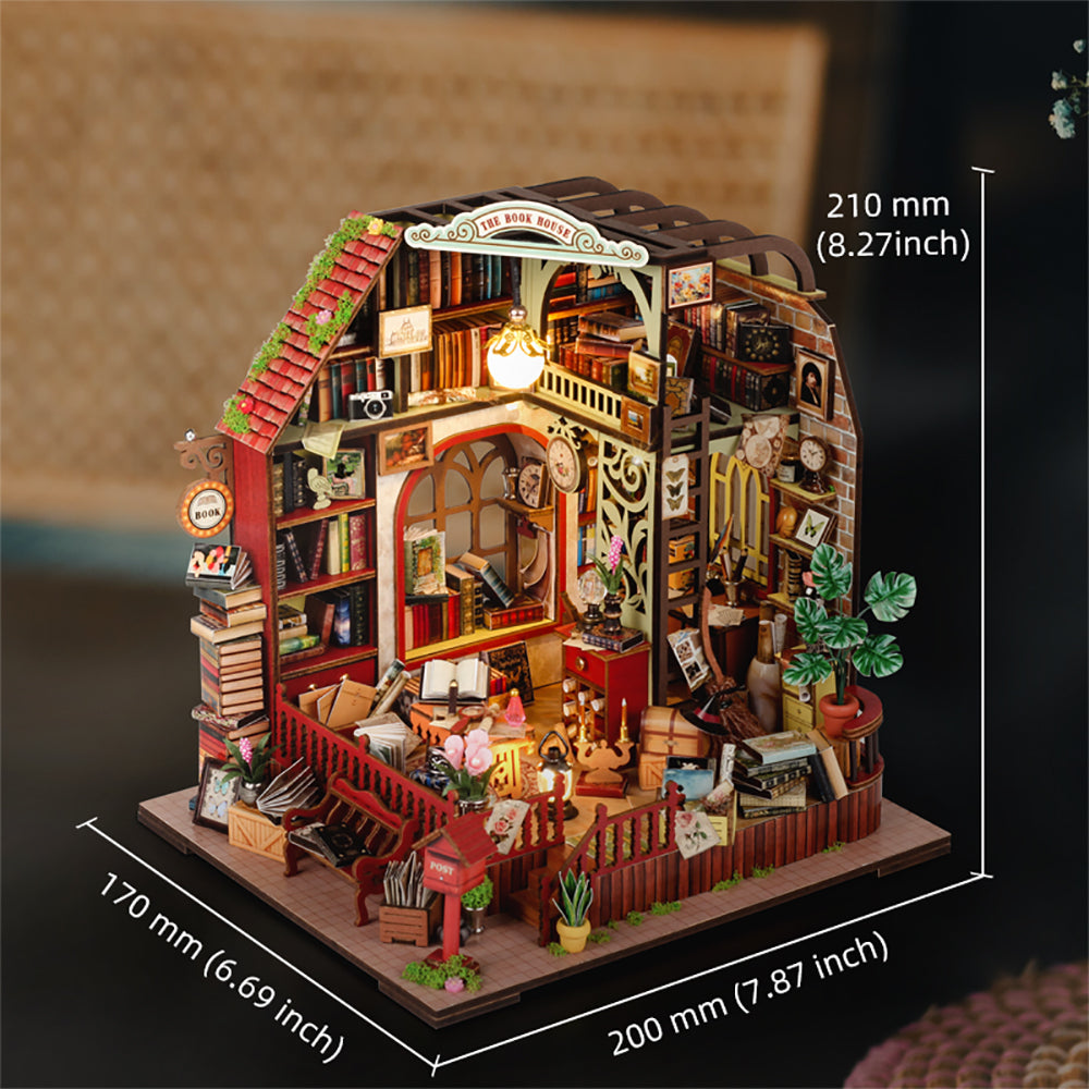 The Book House - DIY Miniature Dollhouse Kit Musical Box