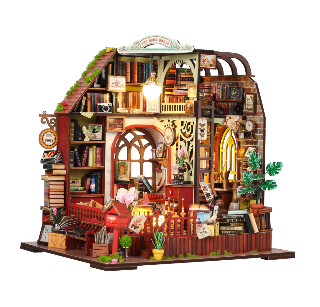 The Book House - DIY Miniature Dollhouse Kit Musical Box