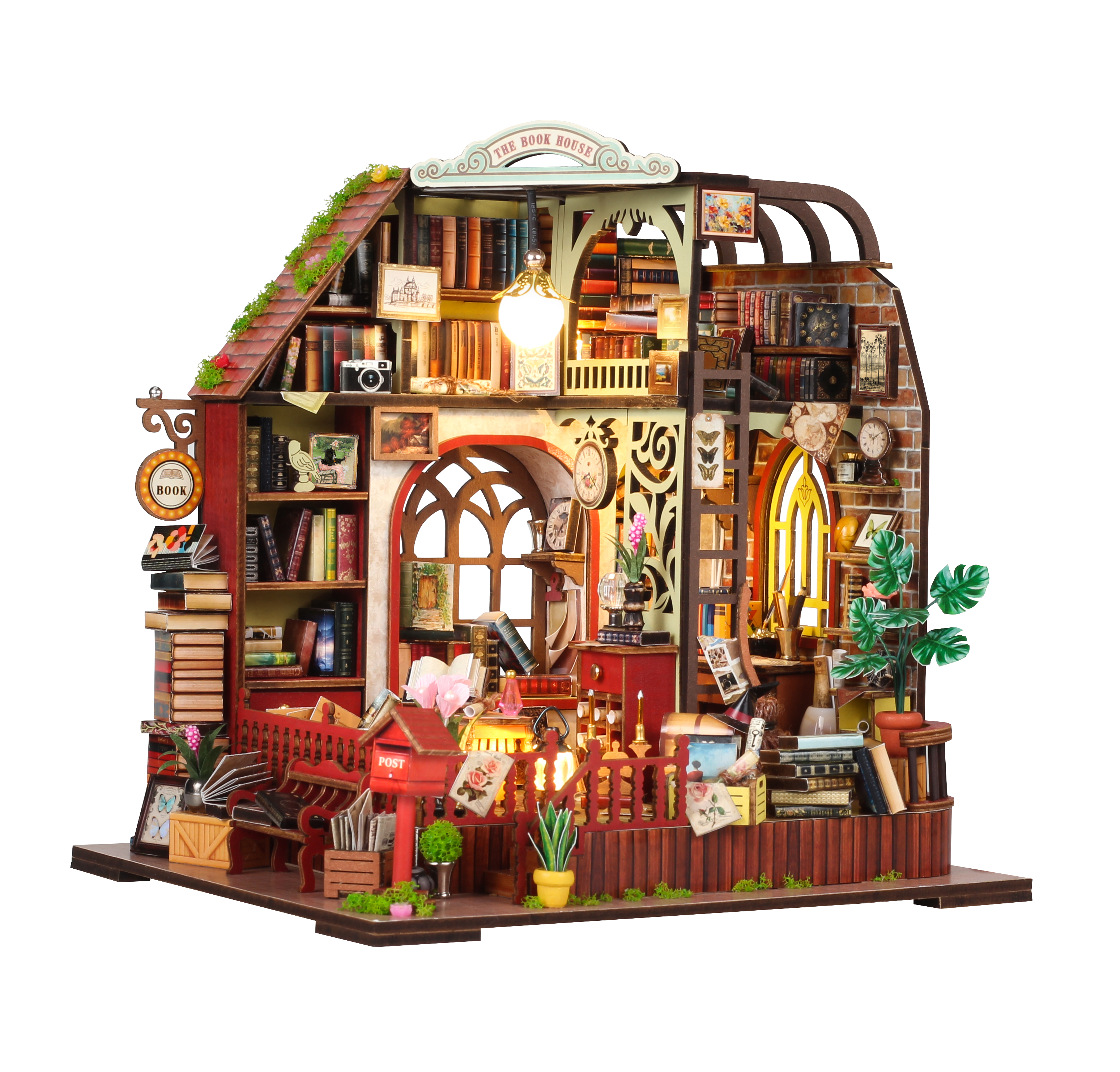 The Book House - DIY Miniature Dollhouse Kit Musical Box