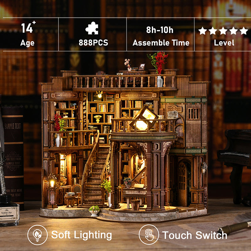 Dreamy Book Hall - DIY Miniature Dollhouse Kit 3D Puzzle