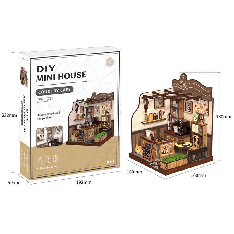 Country Cafe - DIY Dollhouse Kit Miniature Rural Coffee Shop