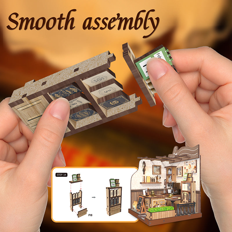 Country Cafe - DIY Dollhouse Kit Miniature Rural Coffee Shop