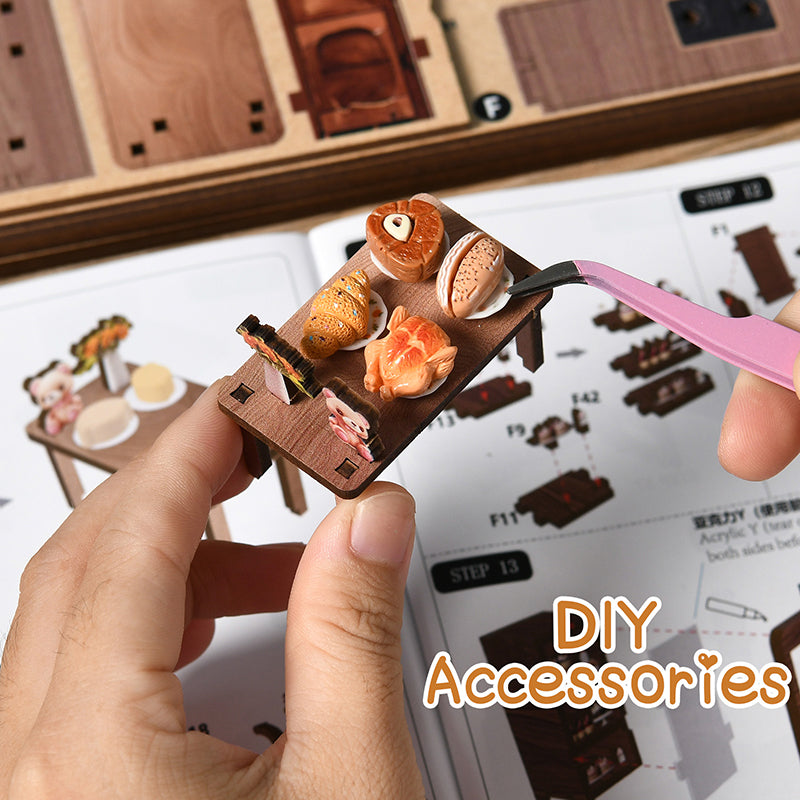 Bear Restaurant - DIY Book Nook Kit 3D Miniature Dollhouse