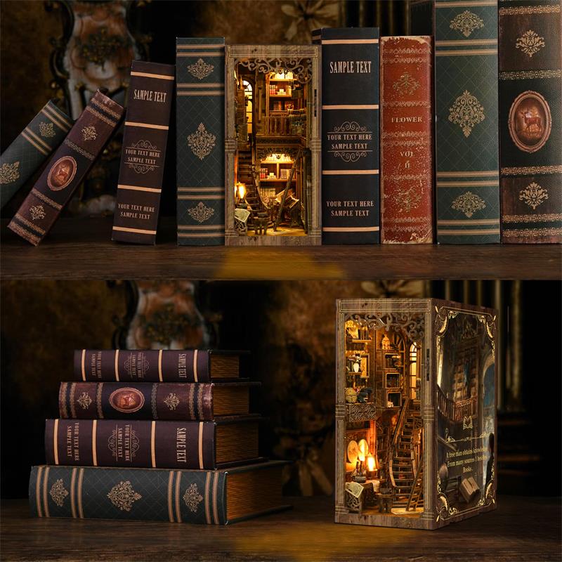 Antique Book Collection Room - DIY Book Nook Kit 3D Miniature Library