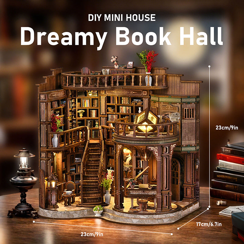 Dreamy Book Hall - DIY Miniature Dollhouse Kit 3D Puzzle