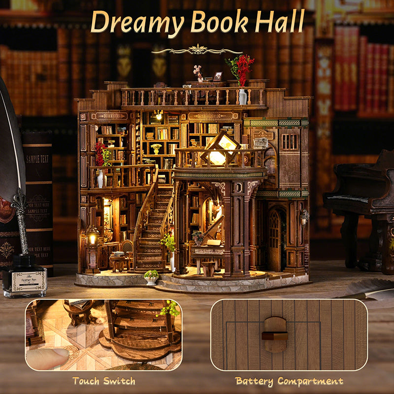 Dreamy Book Hall - DIY Miniature Dollhouse Kit 3D Puzzle