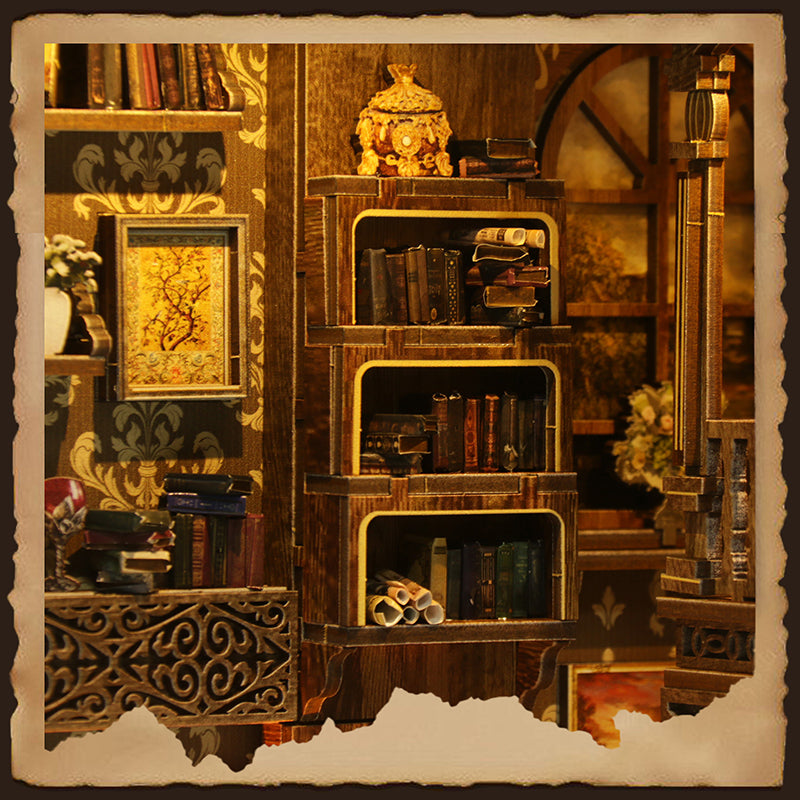 Antique Book Collection Room - DIY Book Nook Kit 3D Miniature Library