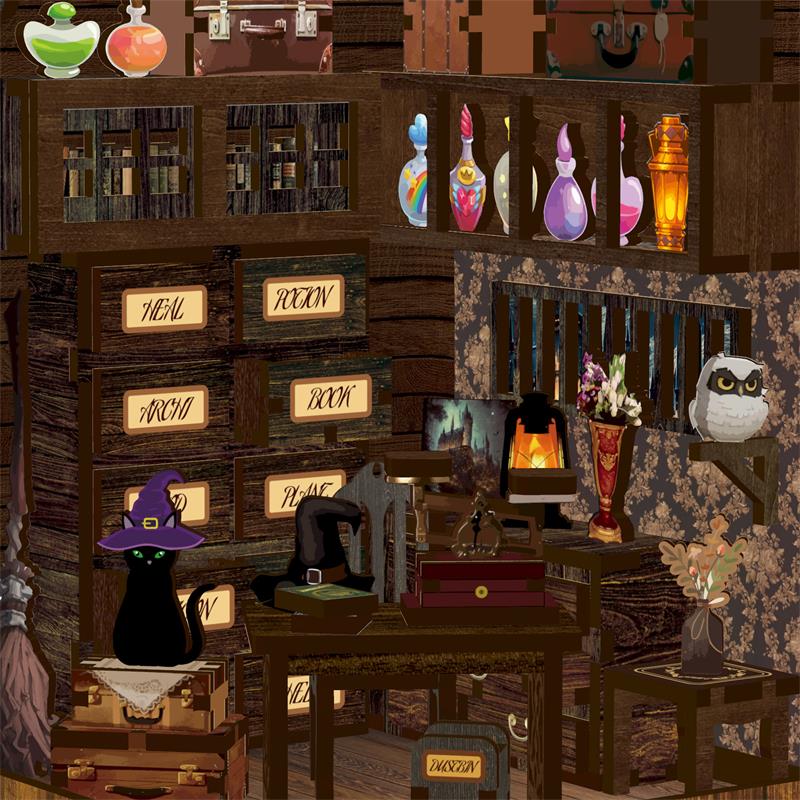Magic Book House - DIY Dollhouse Kit 3D Miniature Witch's Hut