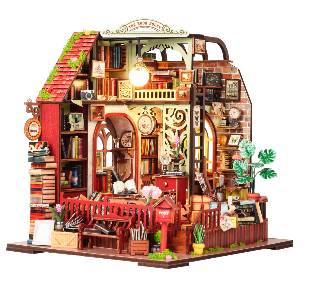 The Book House - DIY Miniature Dollhouse Kit Musical Box