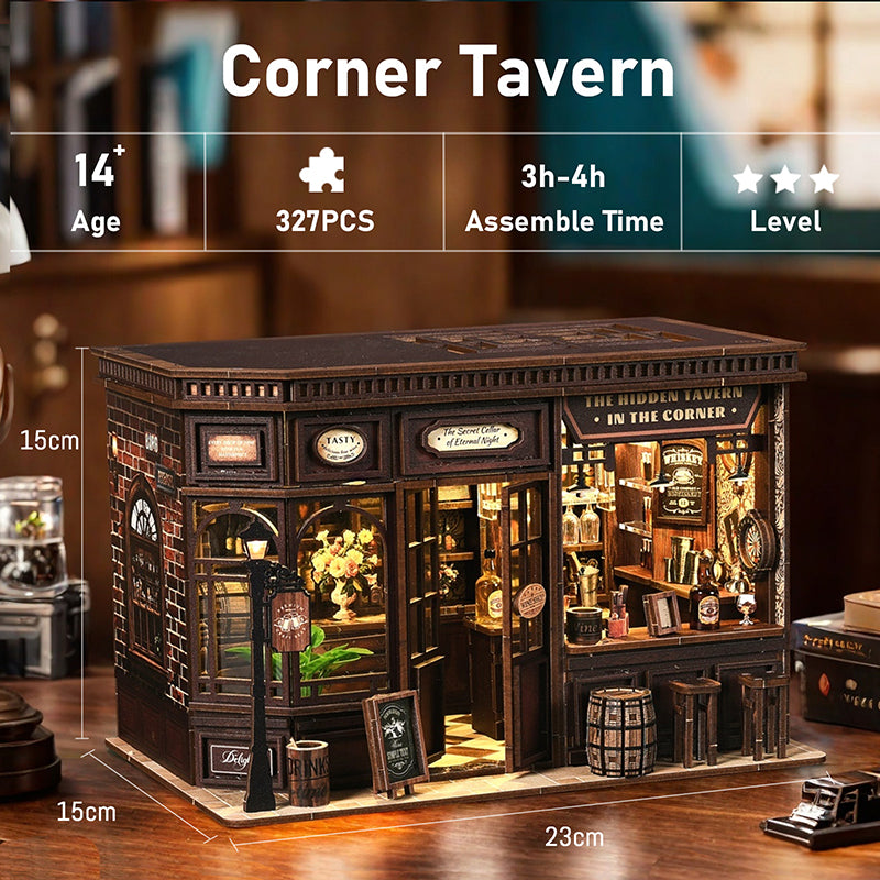 Corner Tavern - DIY Mini Dollhouse Kit Craft Toys 3D Puzzle