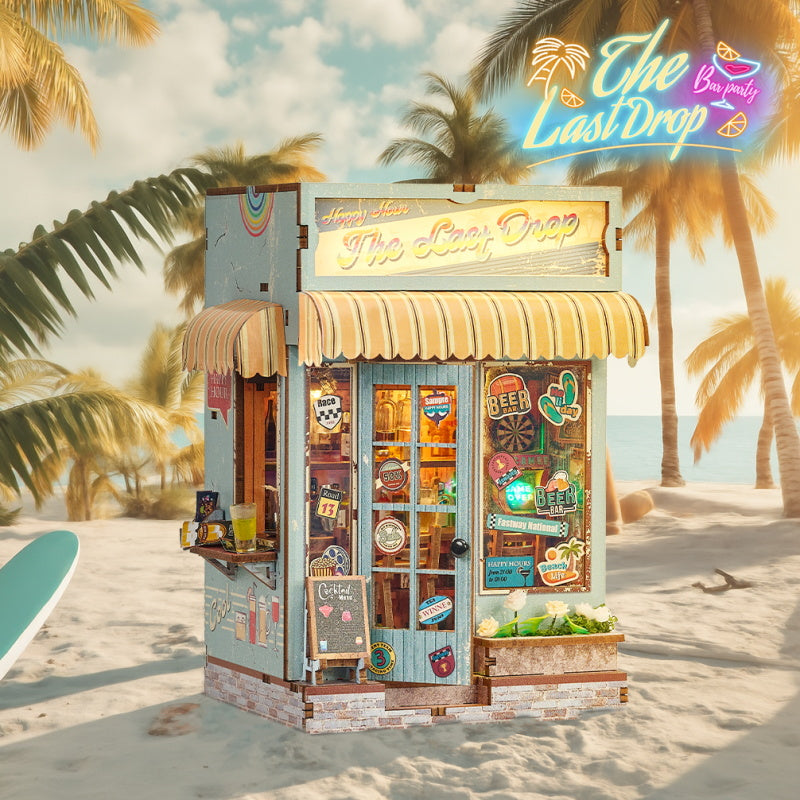 The Last Drop - DIY Book Nook Kit Miniature Tropical Beach Style Bar 3D Puzzle