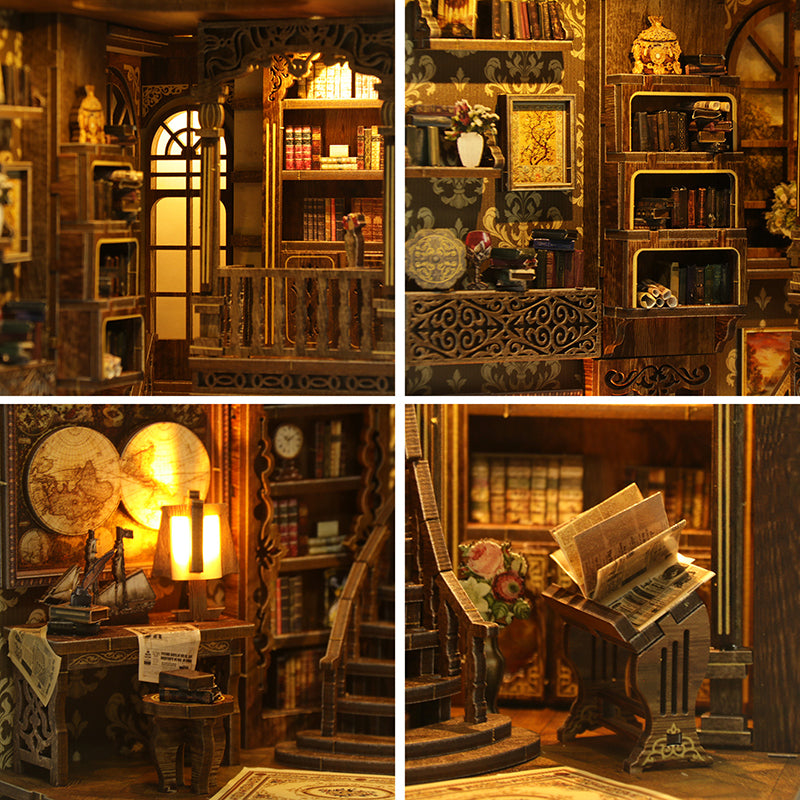 Antique Book Collection Room - DIY Book Nook Kit 3D Miniature Library