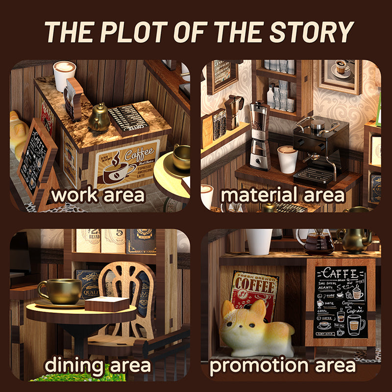 Country Cafe - DIY Dollhouse Kit Miniature Rural Coffee Shop