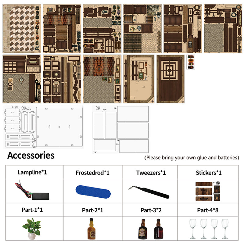 Corner Tavern - DIY Mini Dollhouse Kit Craft Toys 3D Puzzle