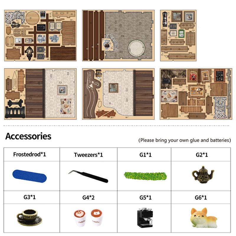 Country Cafe - DIY Dollhouse Kit Miniature Rural Coffee Shop