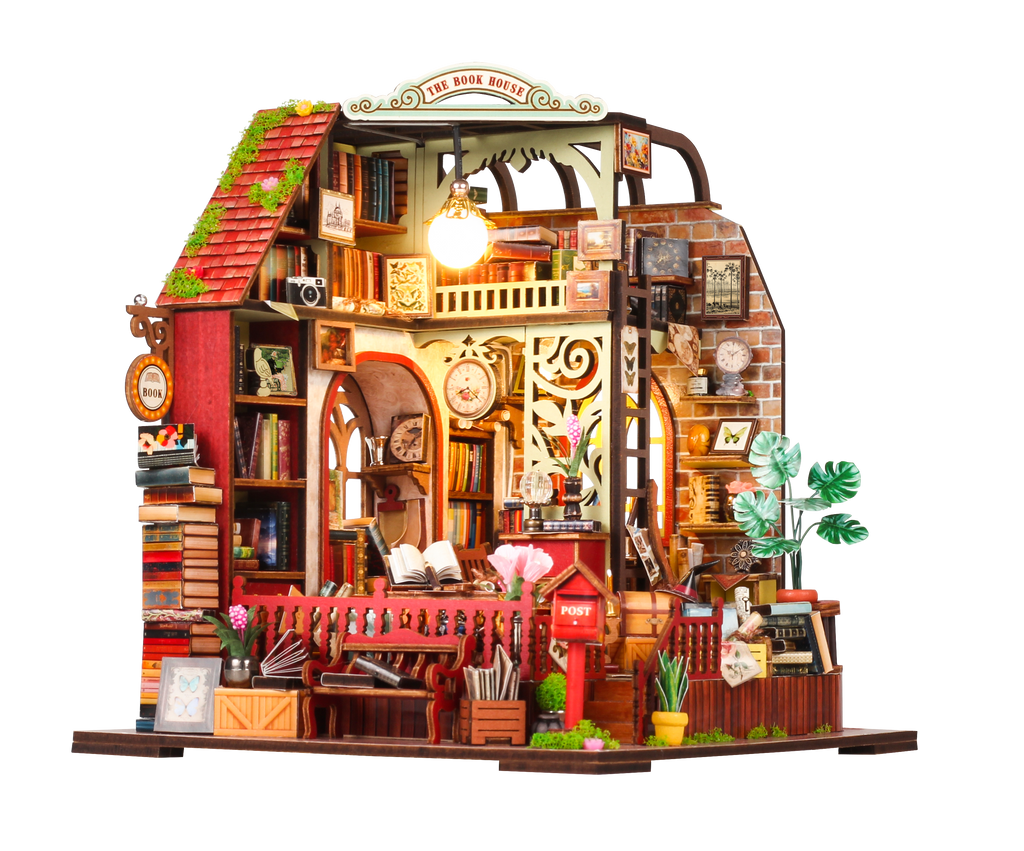 The Book House - DIY Miniature Dollhouse Kit Musical Box
