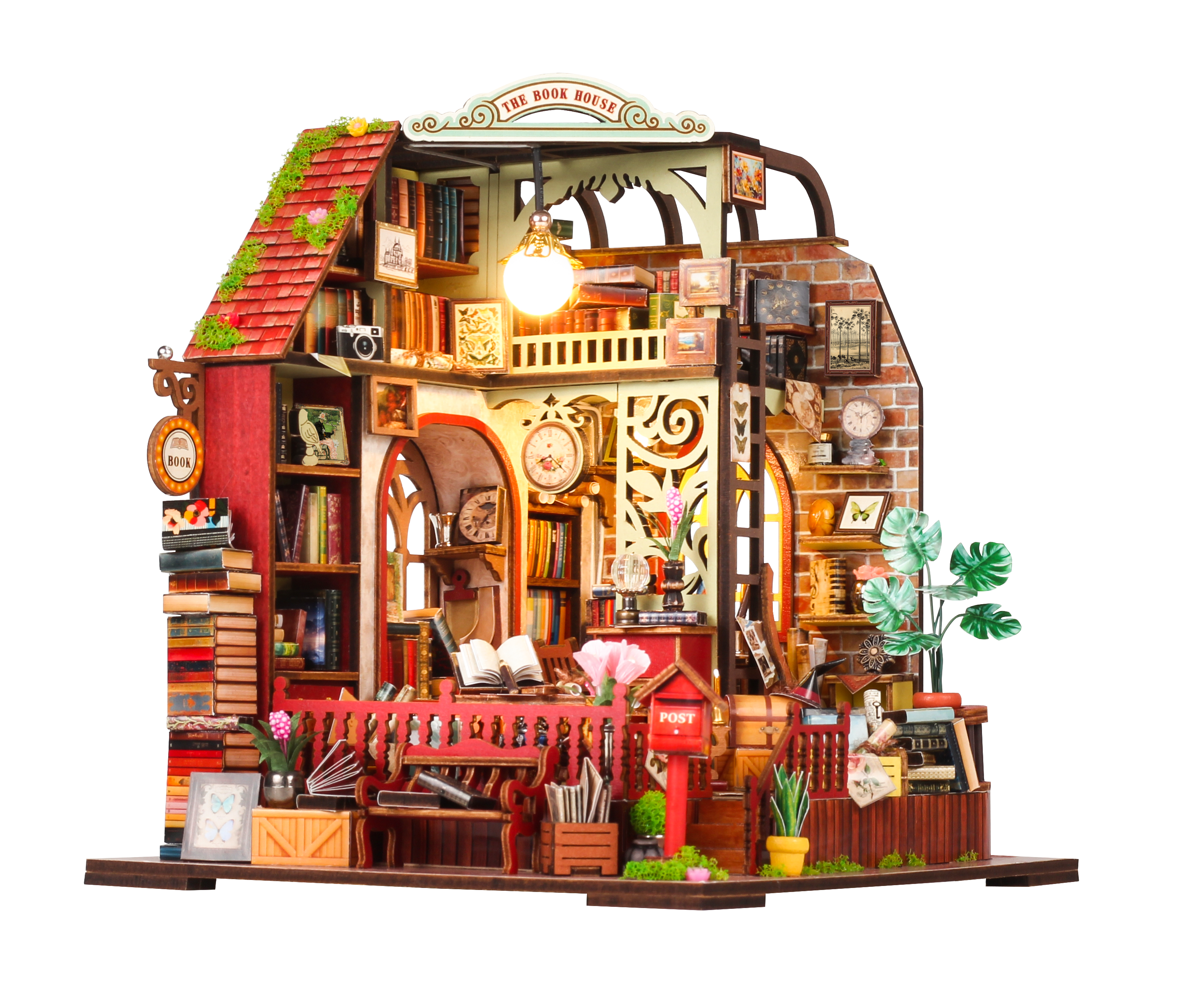 The Book House - DIY Miniature Dollhouse Kit Musical Box