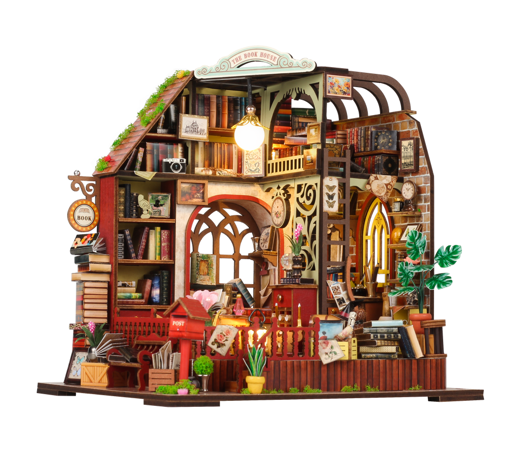 The Book House - DIY Miniature Dollhouse Kit Musical Box