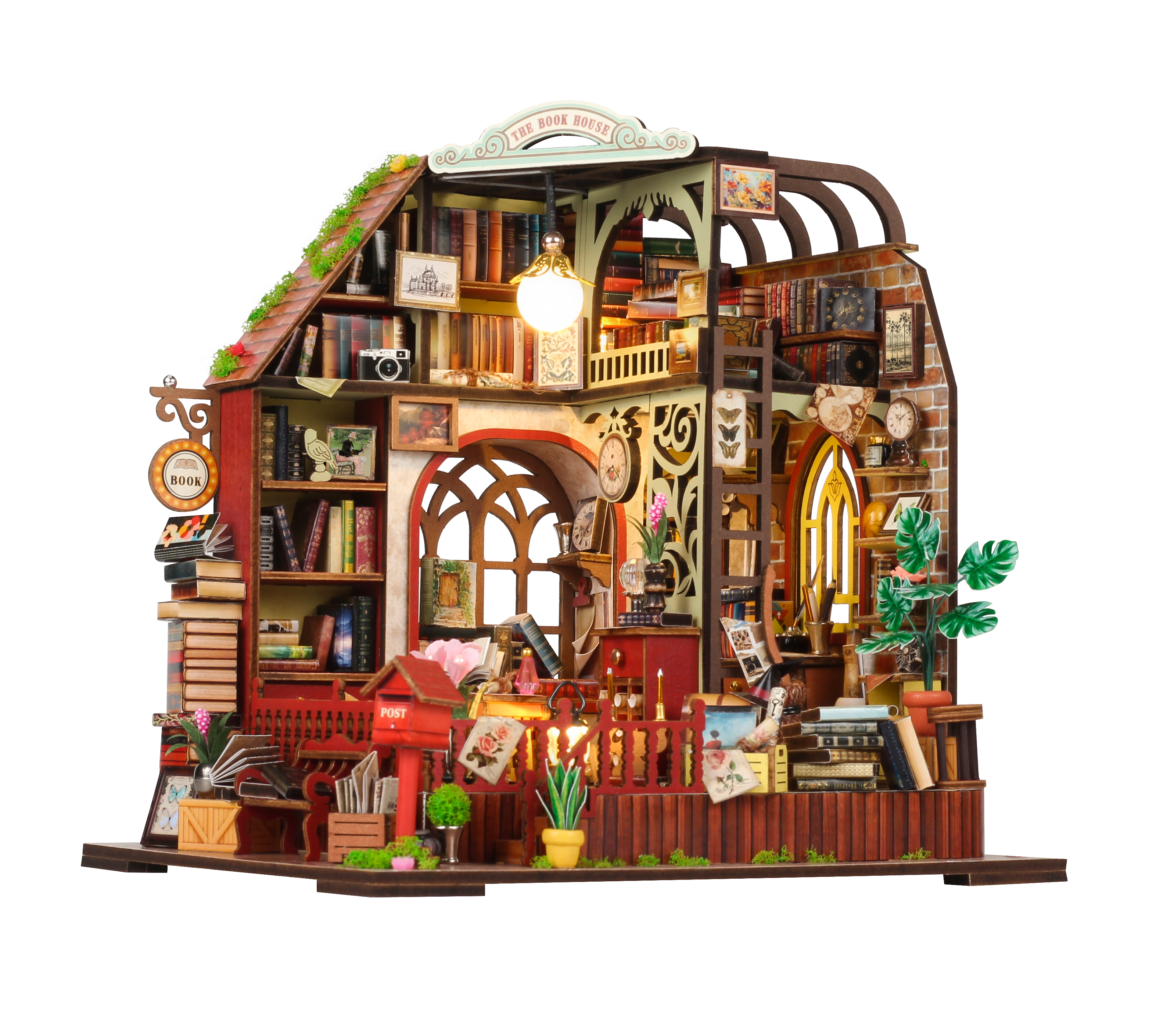 The Book House - DIY Miniature Dollhouse Kit Musical Box