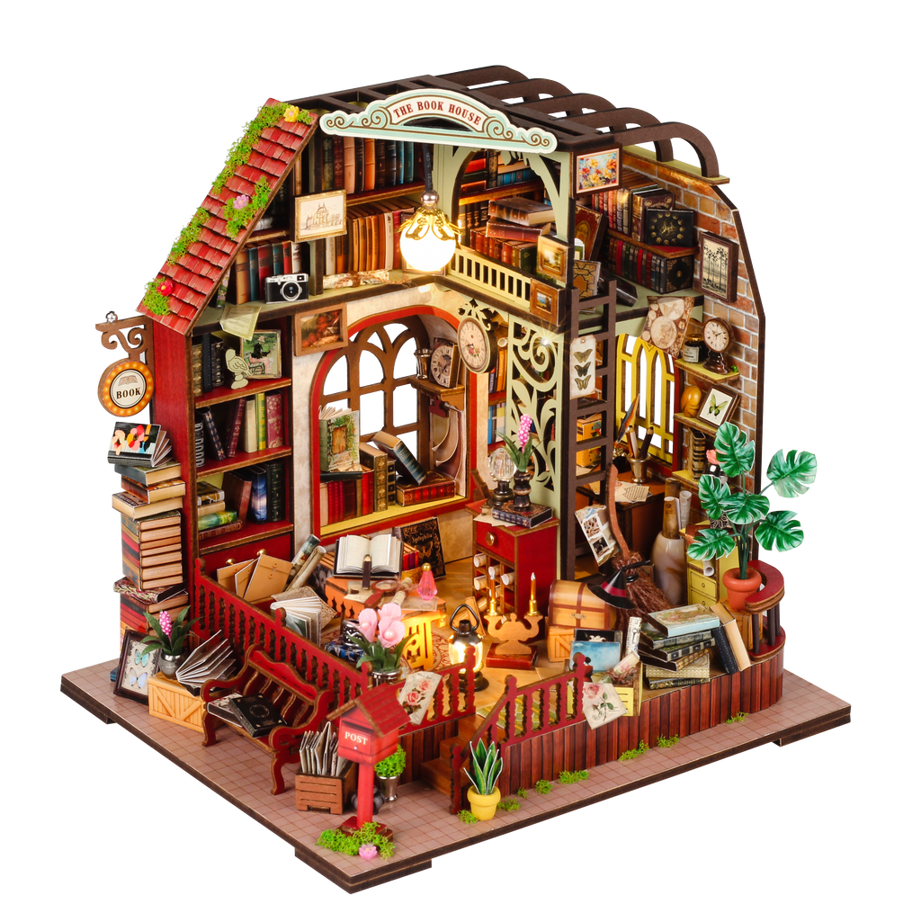 The Book House - DIY Miniature Dollhouse Kit Musical Box