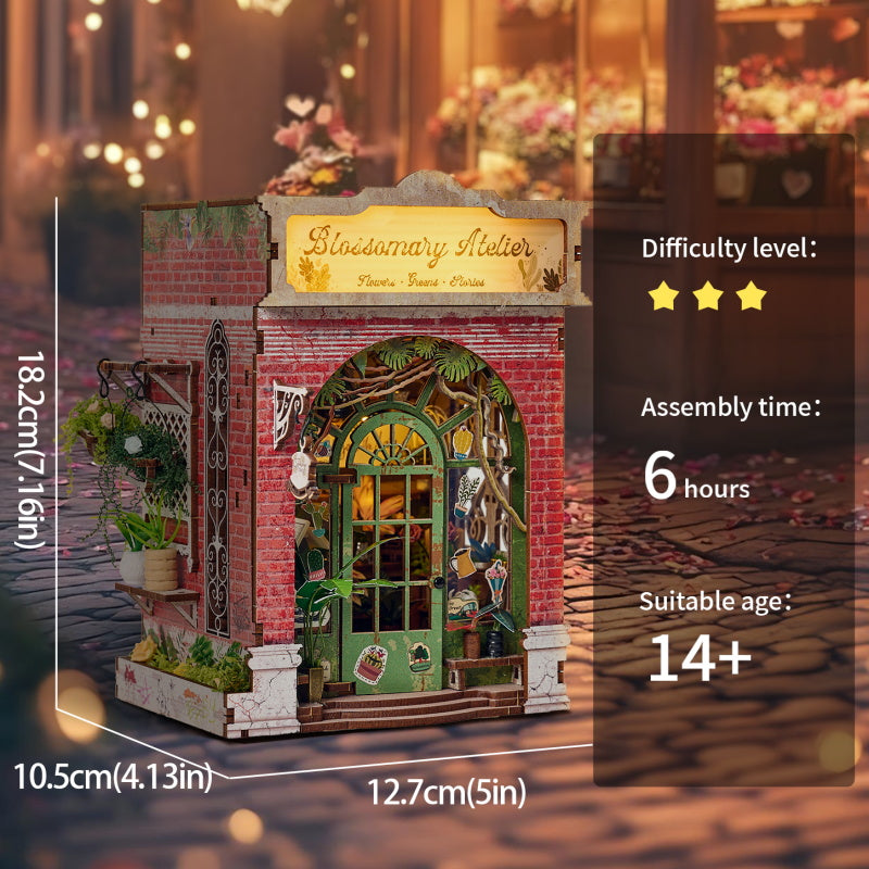 Blossomary Atelier - DIY Book Nook Kit Miniature European Romantic Style Flower Shop