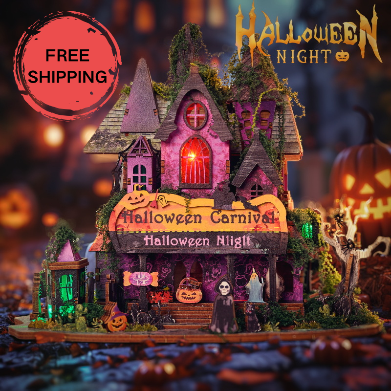 Halloween Carnival - DIY Miniature Dollhouse Kit Magical Halloween Party Night