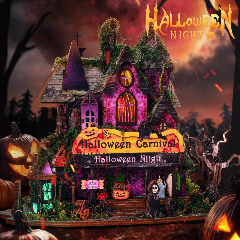 Halloween Carnival - DIY Miniature Dollhouse Kit Magical Halloween Party Night